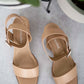 Cityclassified Nothing Better Wide Fit Ankle Strap Low Block Heel Sandals -