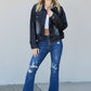 Sew In Love Full Size Collared Denim Jacket -