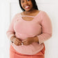 White Birch Hey Babe Lattice Detail Top - Mauve / XL