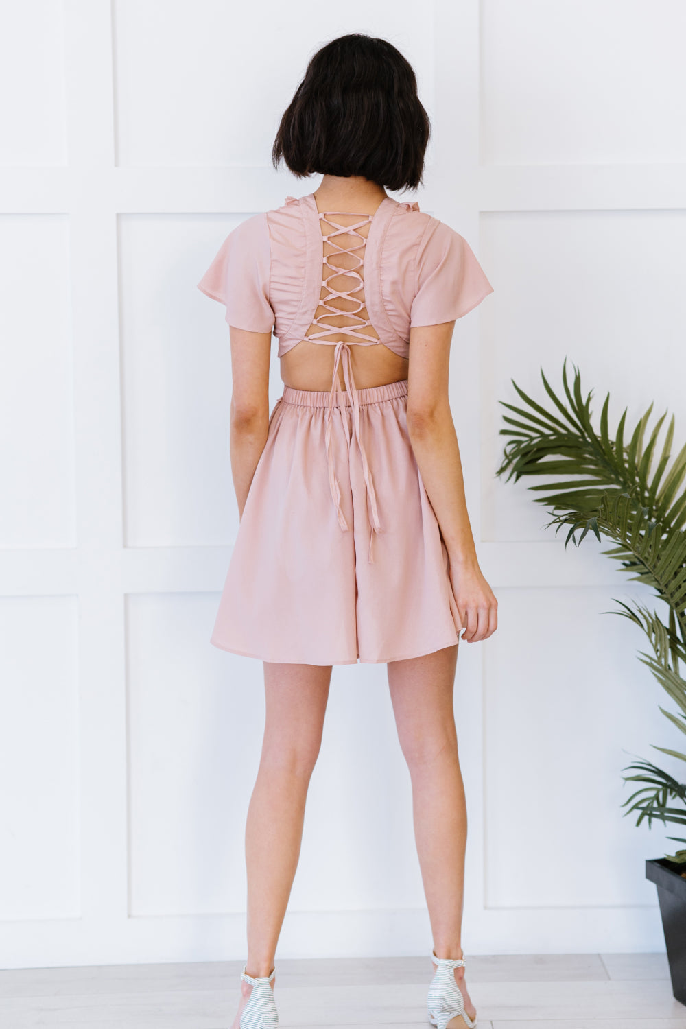 Dress Day All Dressed Up Lace-Up Mini Dress -