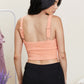 White Birch Sense of It All Cropped V-Neck Tank Top in Coral -