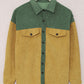 Color Block Button Front Corduroy Shirt Jacket -