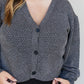 White Birch Speechless Full Size Textured Bubble Sleeve Cardigan -