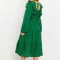 Davi & Dani Rooftop Reservation Full Size Layered Ruffle Midi Dress -