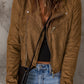 Vegan Suede Zip Detail Jacket -