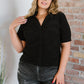 White Birch I'm All Yours Ruched V-Neck Top -