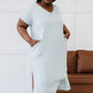 P & Rose Plot Twist T-Shirt Dress with Pockets in Mint -