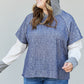 Sugarfox Full Size Contrast Faux Layered Exposed Seam Hoodie -