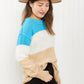 Sew In Love Full Size Color Block Exposed Seam Sweater -