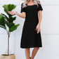 P & Rose Full Size Majestically Yours Eyelet Square Neck Dress -