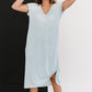 P & Rose Plot Twist T-Shirt Dress with Pockets in Mint -
