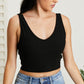 White Birch Sense of It All Cropped V-Neck Tank Top -