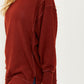 Zenana Alta Heights Full Size Waffle Knit Exposed Seam Sweater -