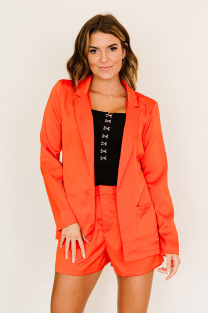 Glam Citrus Grove Blazer - Orange / S