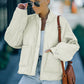 Drawstring Dropped Shoulder Quilted Jacket -