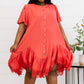 Davi & Dani Fly with Me Full Size Button Down Ruffle Dress -