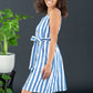 Davi & Dani Never Let Go Striped Sleeveless Dress -