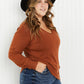 GeeGee Only the Best Full Size Rolled Edge V-Neck Sweater -