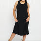 Cotton Bleu Fingers Crossed Sleeveless Dress in Black -