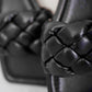 Weeboo Cakewalk Woven Square Toe Slides in Black -