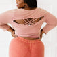 White Birch Hey Babe Lattice Detail Top -