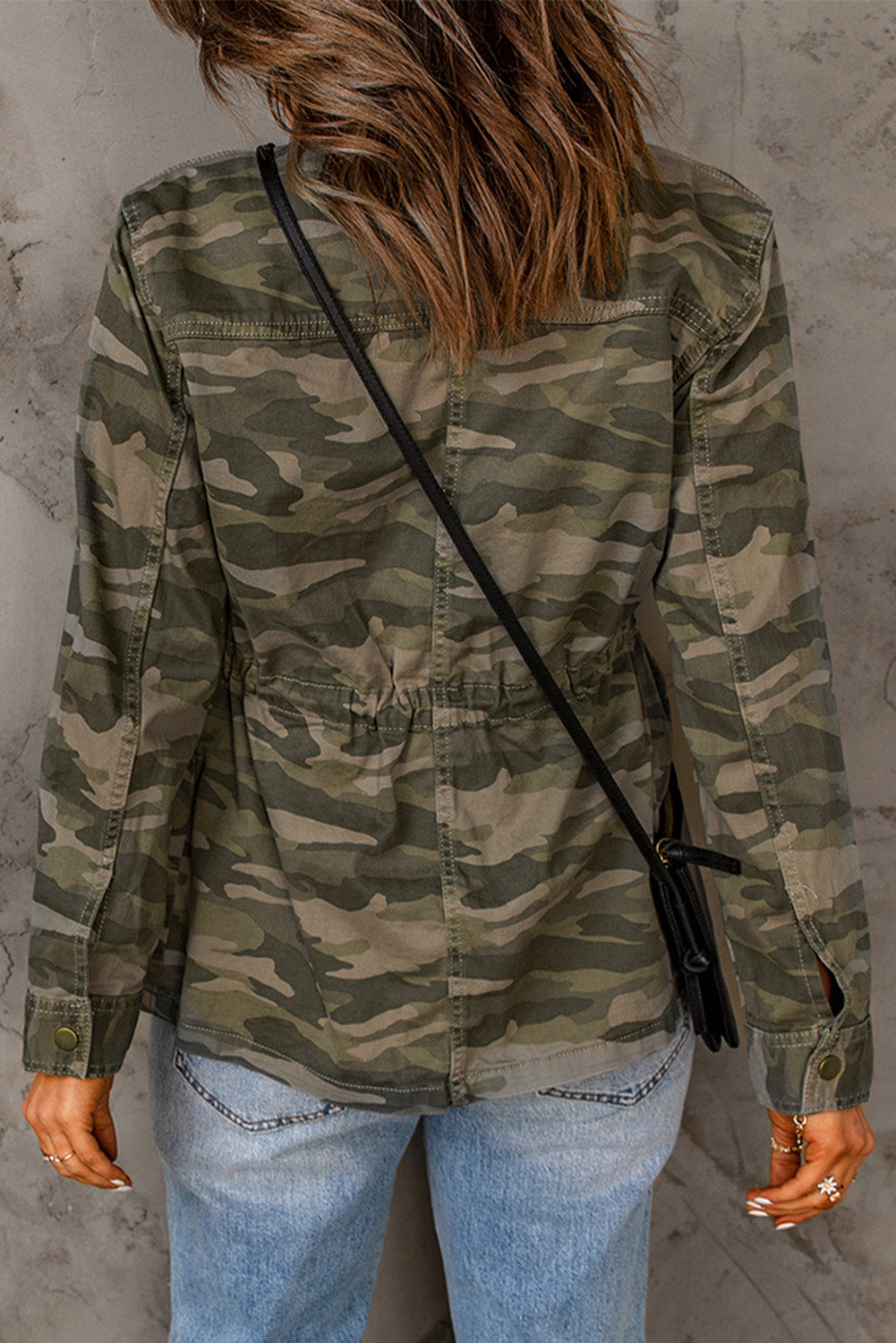 Camouflage Snap Down Jacket -