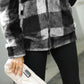 Plaid Zip Up Collared Plush Jacket -