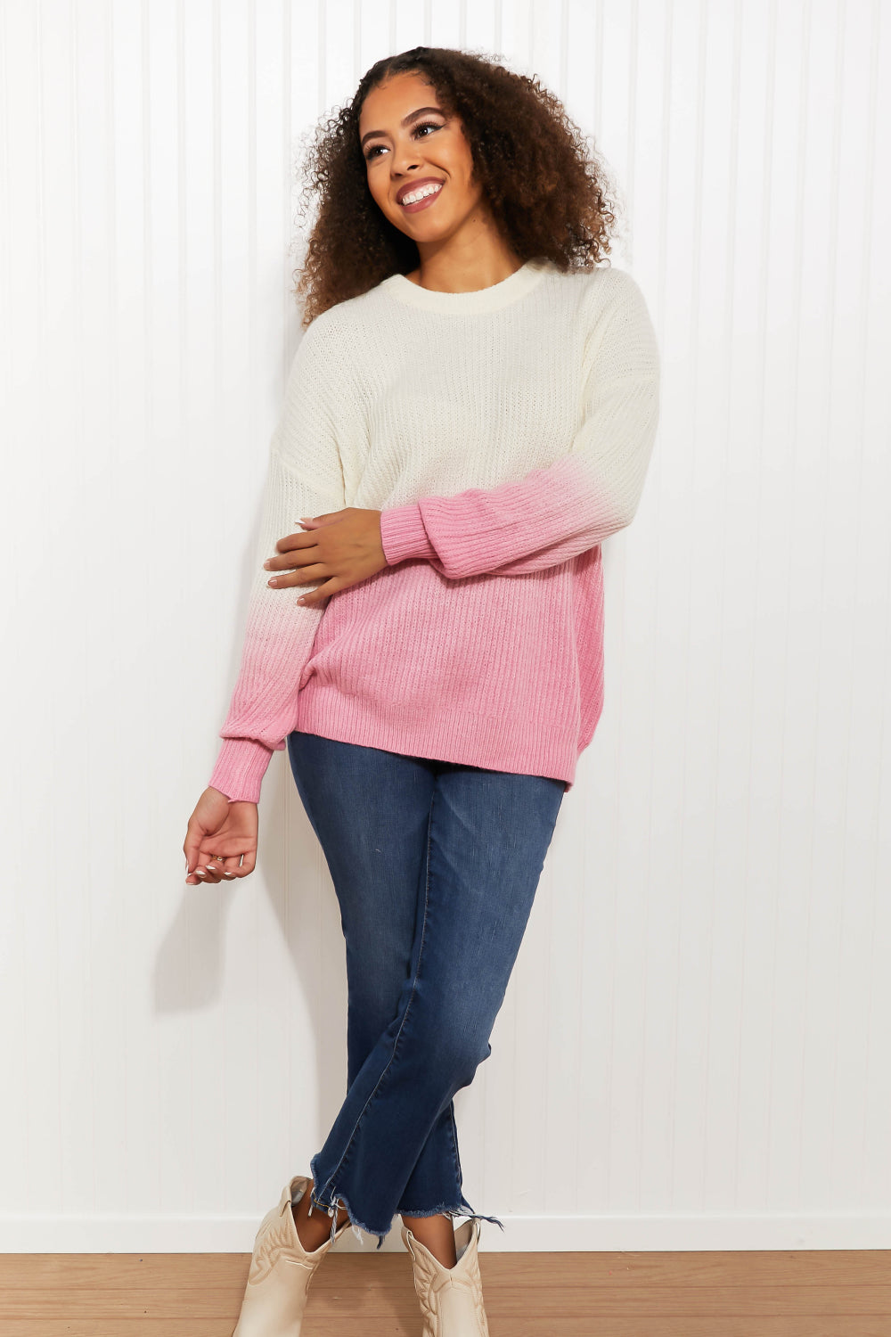 Sew In Love Cotton Candy Dreams Dip-Dye Ombre Sweater -