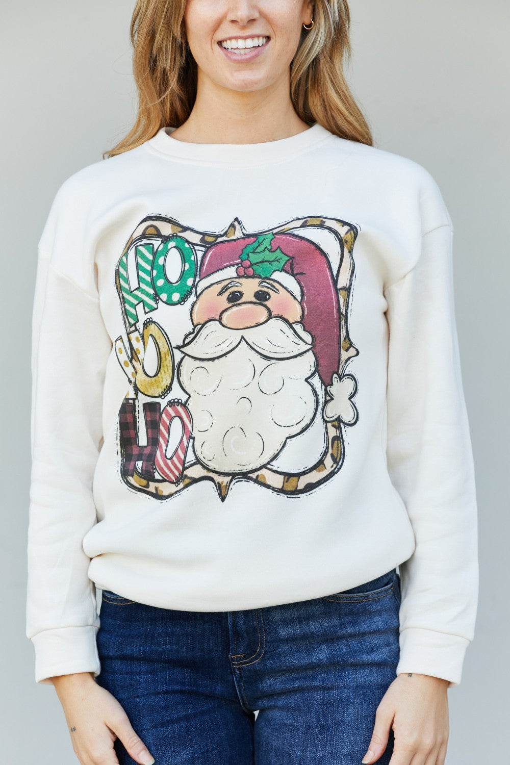 TEES2URDOOR Full Size Mommy and Me Christmas Graphic Dropped Shoulder Sweatshirt -