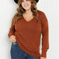 GeeGee Only the Best Full Size Rolled Edge V-Neck Sweater -