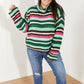 Davi & Dani Midwest Striped Turtleneck Tunic Sweater -