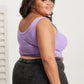 White Birch Take Me With Longline Bralette with Removable Pads in Grape -