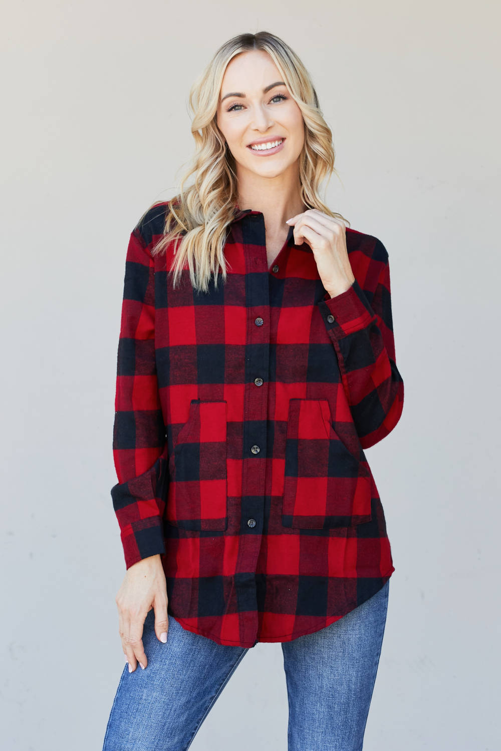 Sew In Love Full Size Plaid Button-Up Shirt -