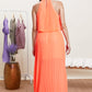 Skies Are Blue Vibrant in Venice Pleated Halter Neck Dress -