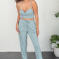 SHOPIRISBASIC Let's Do This Bustier and Joggers Lounge Set in Sage Green -