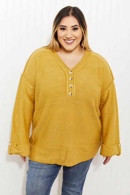 Jodifl Golden Hour Henley Sweater - Mustard / S