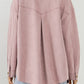 Suede Snap Front Dropped Shoulder Jacket -