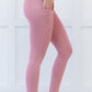 Zenana Step Aside Athletic Leggings with Pockets in Light Rose -