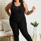 White Birch Just Because Lace Trim Ribbed Henley Tank -
