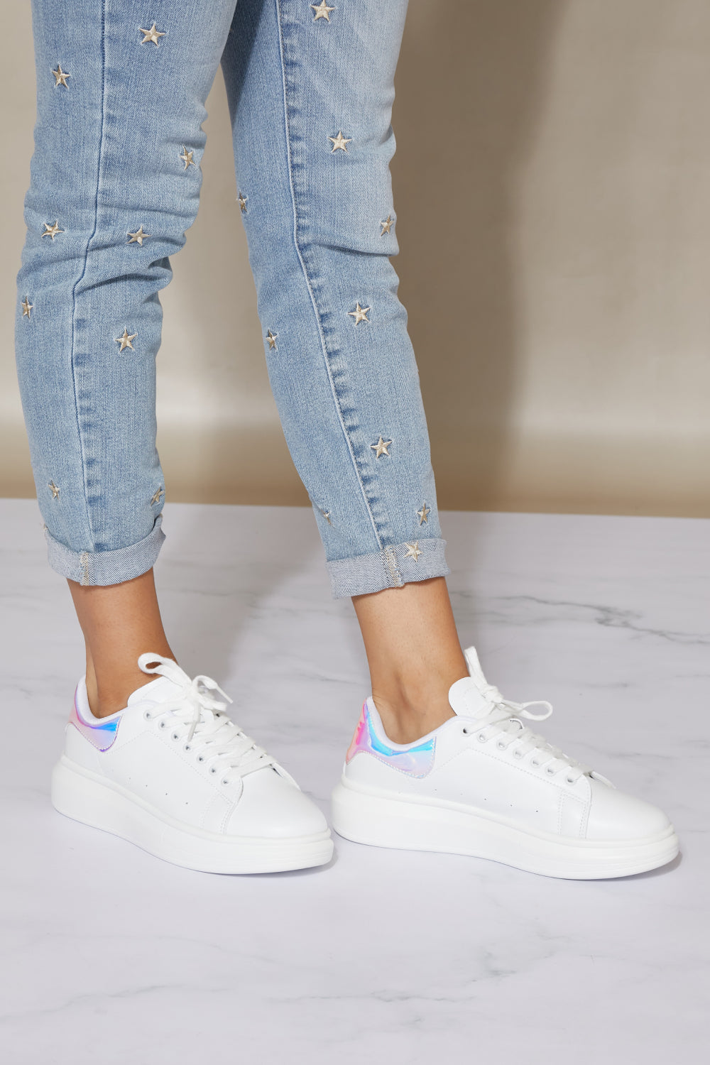 Berness Kicks and Giggles Chunky Sole Sneakers in White -