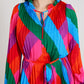 Skies Are Blue Rainbow Rays Pleated Dress -