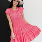 ODDI Pink Passion Full Size Run Smocked Waist Dress -