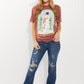 Lotus Fashion Be Merry Acid Wash Graphic Tee -