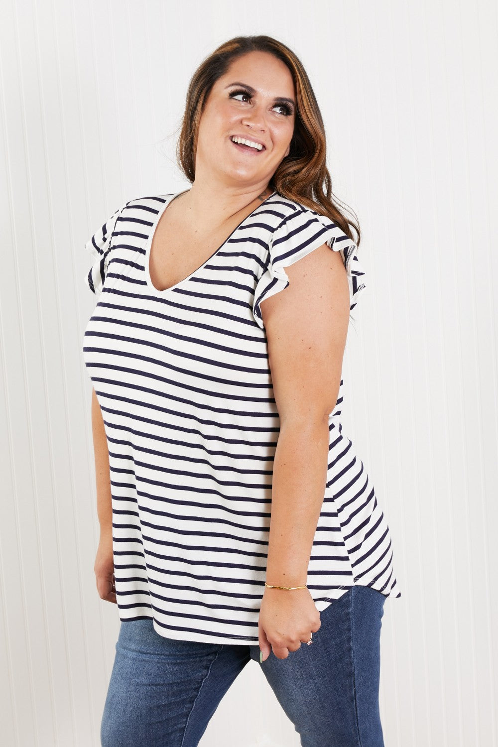 Sew In Love Illuminate the Way Striped Tee in Navy -