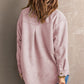 Suede Snap Front Dropped Shoulder Jacket -