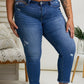 Judy Blue Rainbow Embroidered Cropped Straight Leg Jeans -