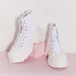 Berness Stick To It Platform Lace-Up Booties in White -