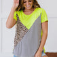 White Birch Make it Last Mixed Print Color Block Tee -