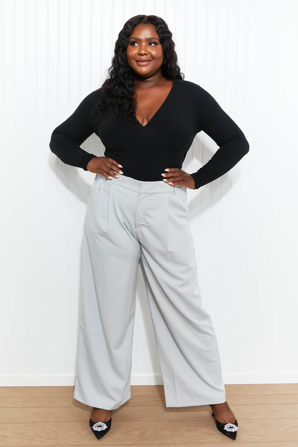 White Birch Ready to Slay High-Waisted Trousers -