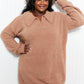 White Birch Stay Cozy Collared Sweater Dress -